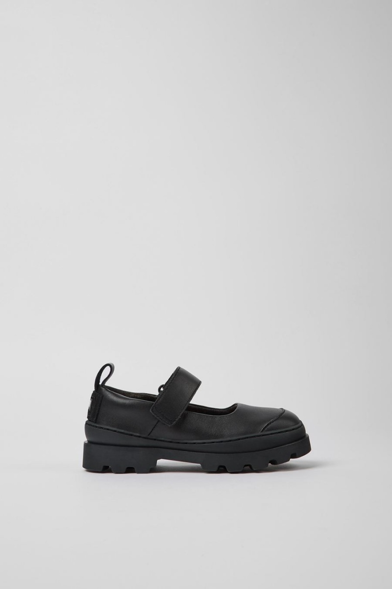 Slip On Camper Brutus Cuero Mary Jane Niña Negras | GSHNC-2178