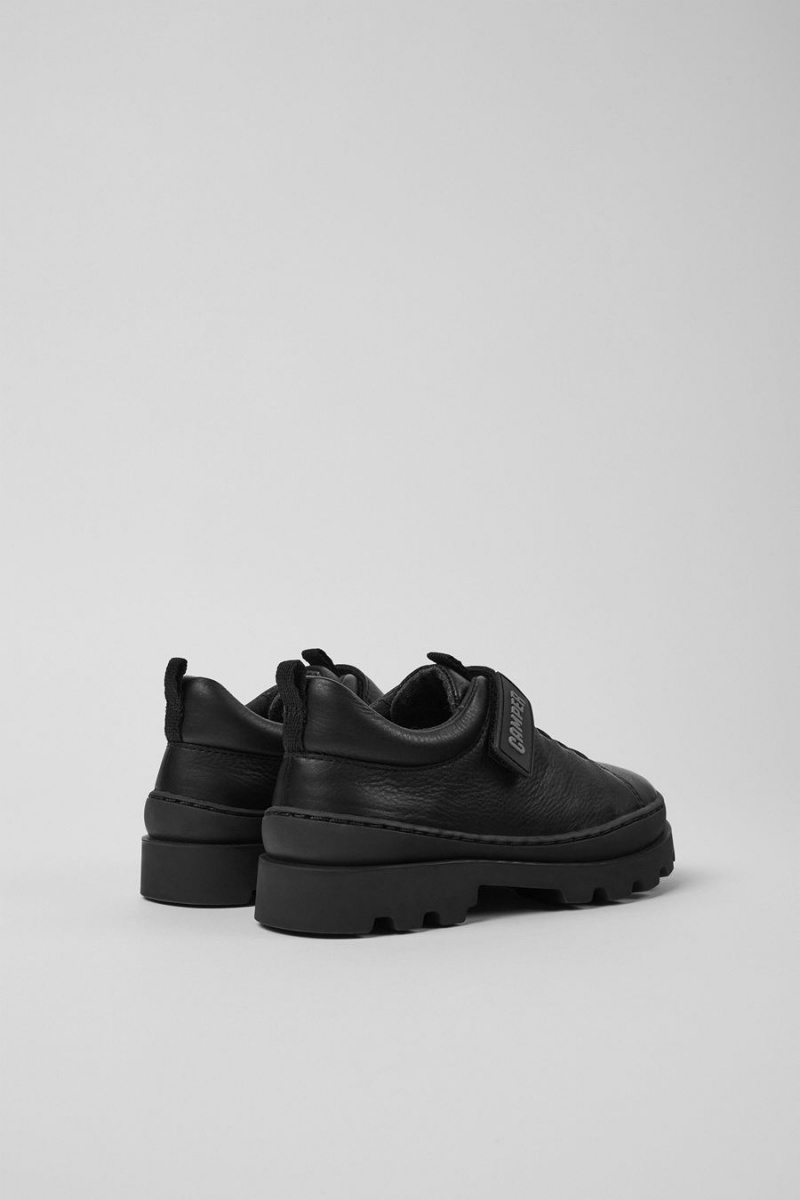 Slip On Camper Brutus Cuero Niño Negras | NKDBE-2840