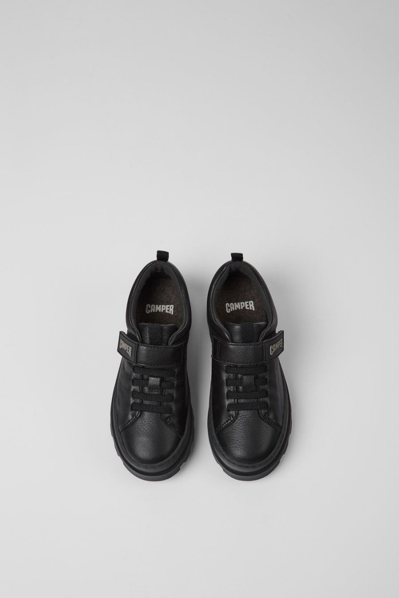 Slip On Camper Brutus Cuero Niño Negras | NKDBE-2840
