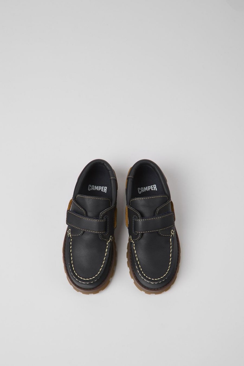 Slip On Camper Compas Cuero Niña Azul Marino | BDGCO-4153