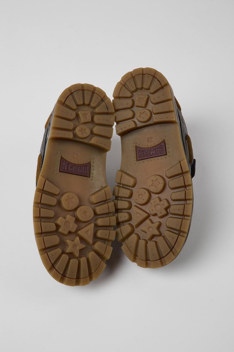 Slip On Camper Compas Cuero Niña Azul Marino | BDGCO-4153