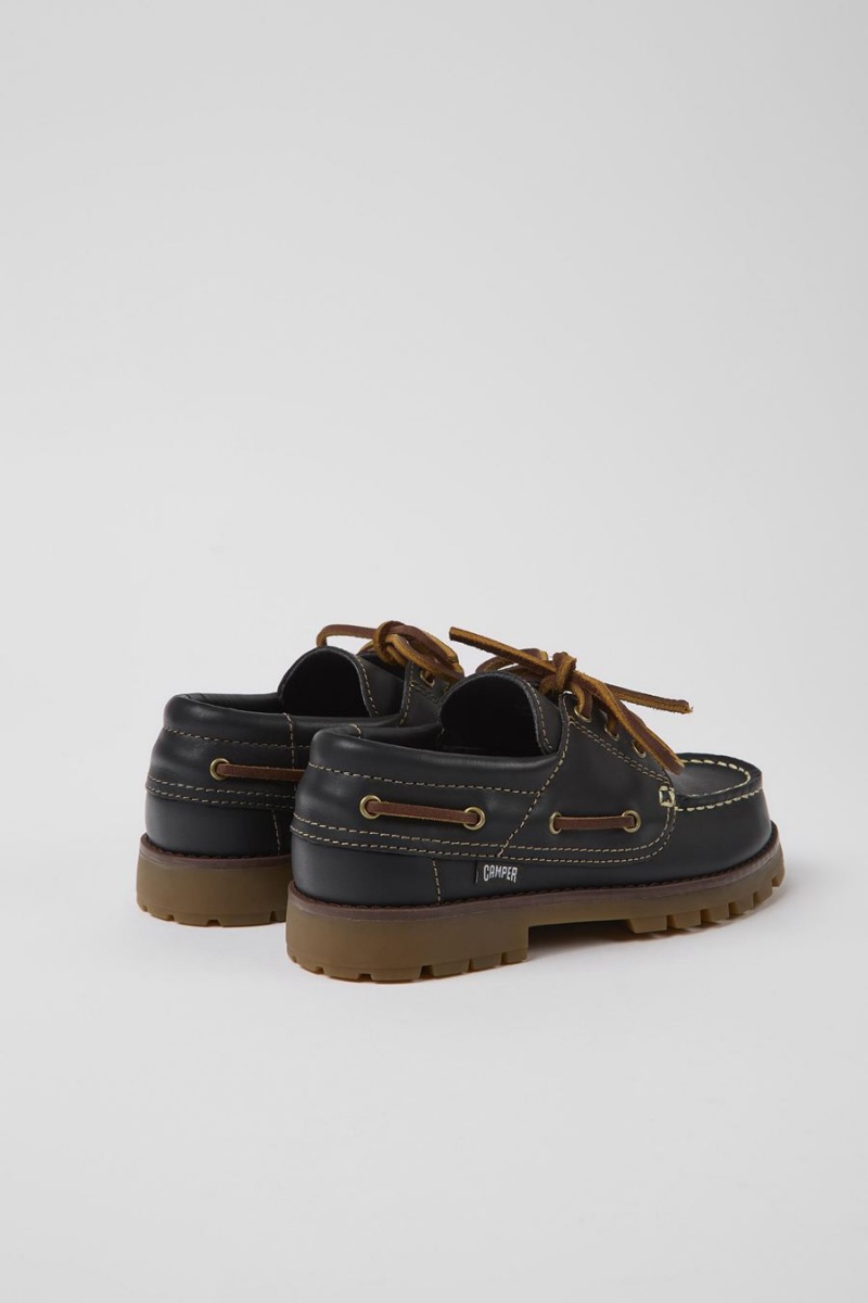 Slip On Camper Compas Cuero Niña Azul Marino | ILKJE-4285