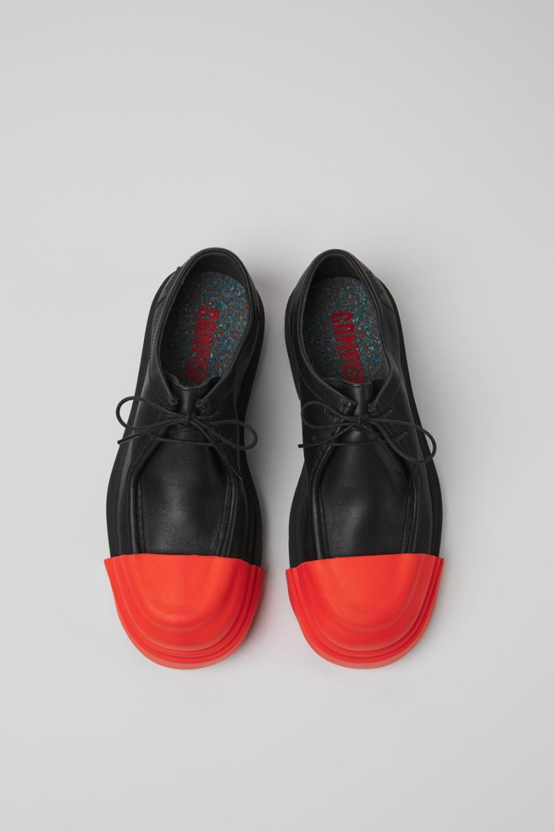 Slip On Camper Junction Cuero Mujer Negras | NKXOM-8941