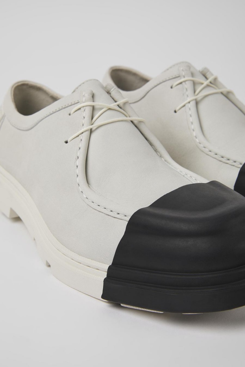 Slip On Camper Junction Non-dyed Cuero Hombre Blancas | VIQYP-2816