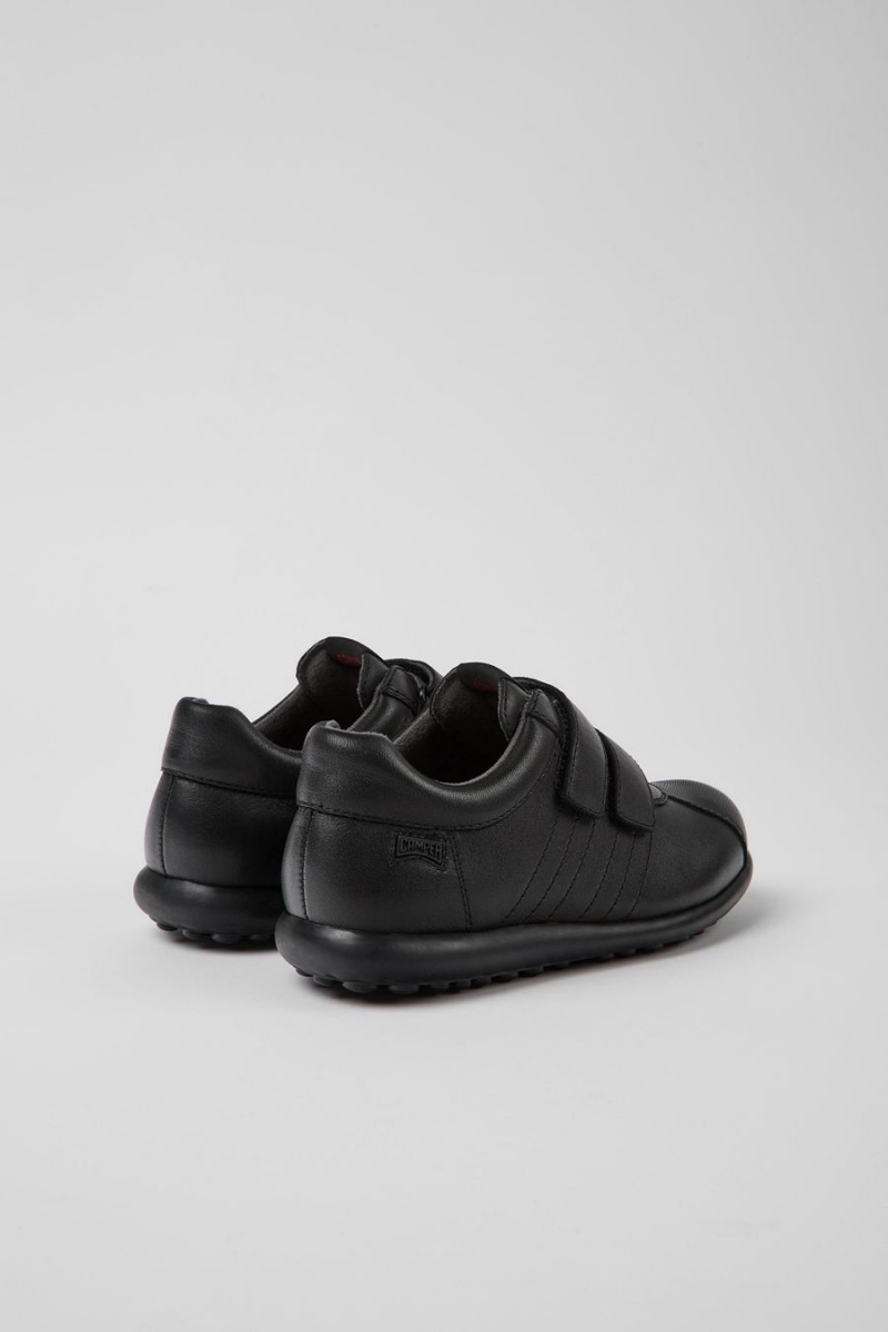 Slip On Camper Pelotas Cuero Textil Niña Negras | HDITL-4865