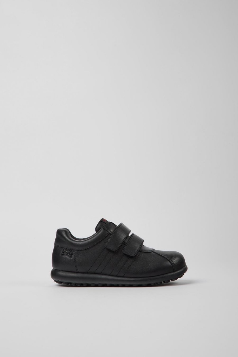 Slip On Camper Pelotas Cuero Textil Niña Negras | HDITL-4865