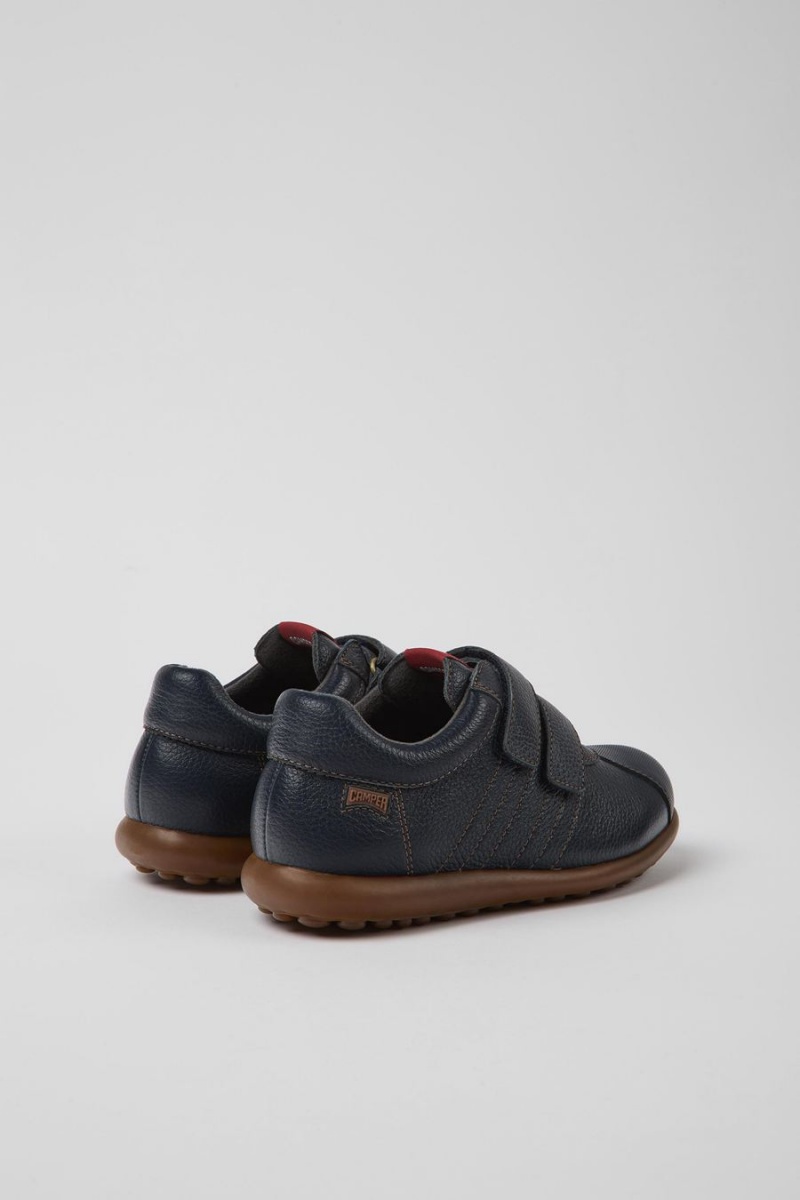 Slip On Camper Pelotas Cuero Textil Niña Azul Marino | DASBG-6051