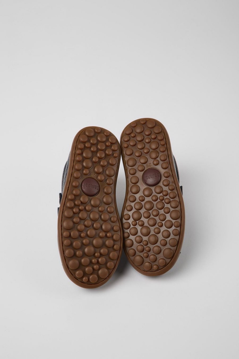 Slip On Camper Pelotas Cuero Textil Niña Azul Marino | DASBG-6051