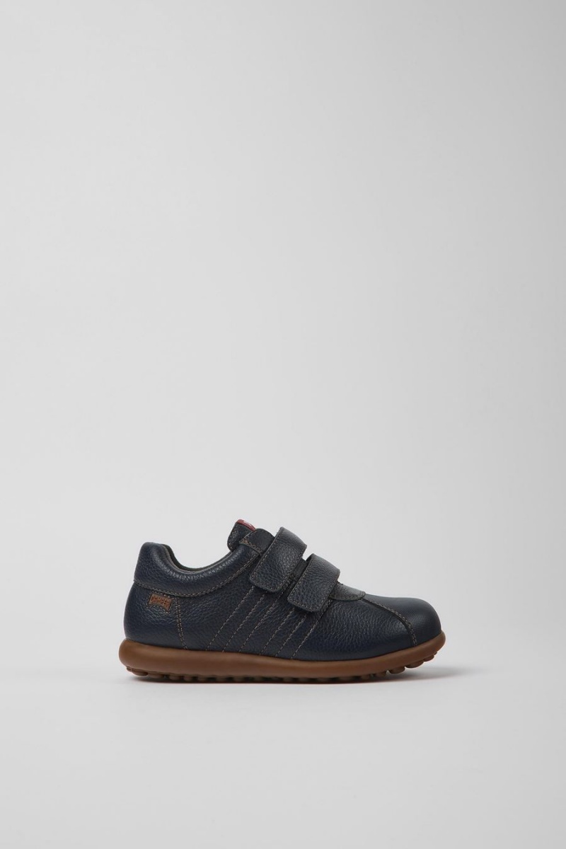 Slip On Camper Pelotas Cuero Textil Niño Azul Marino | OYLPG-4250