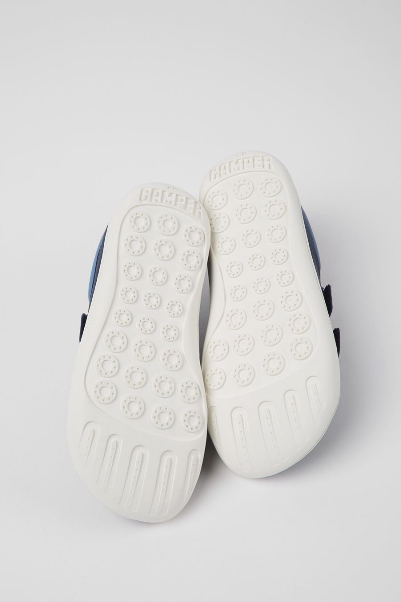 Slip On Camper Peu Cuero Niña Azules | ICFKV-5297