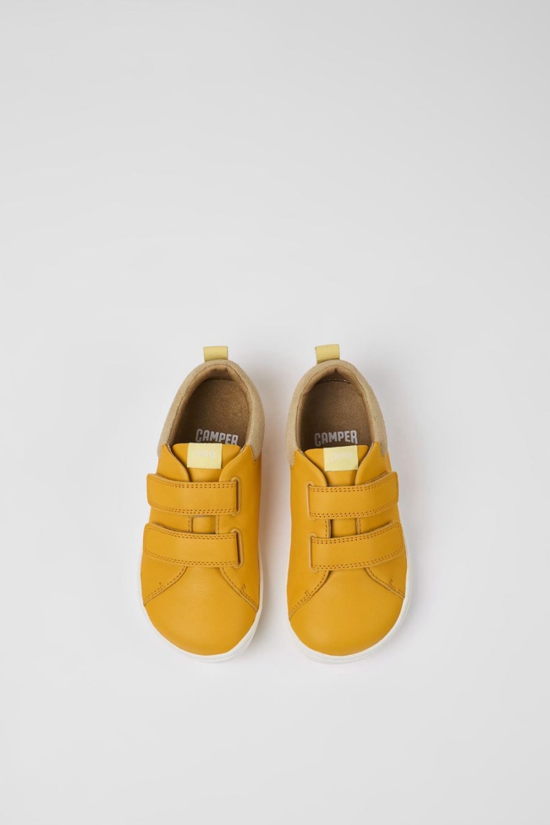 Slip On Camper Peu Cuero Nubuck Niña Naranjas | ZDIRS-7982