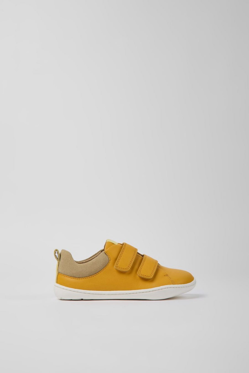 Slip On Camper Peu Cuero Nubuck Niña Naranjas | ZDIRS-7982
