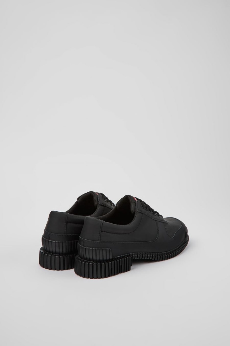 Slip On Camper Pix Cuero Recycled Pet Mujer Negras | SONLK-3278
