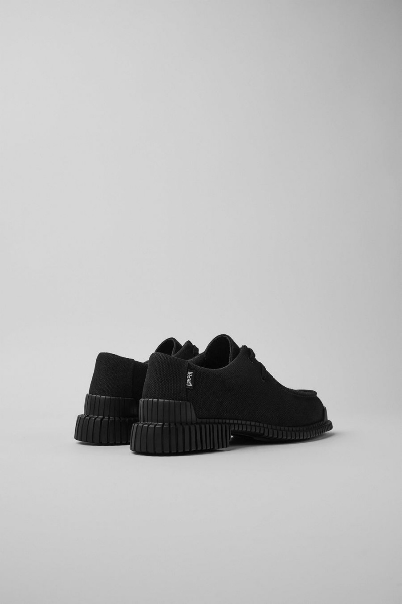 Slip On Camper Pix Recycled Algodon Cuero Mujer Negras | SDNHL-6784