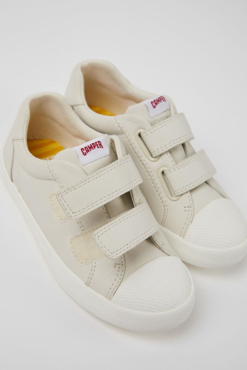 Slip On Camper Pursuit Cuero Niña Blancas | BMEFI-5761