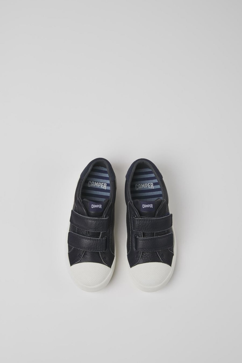 Slip On Camper Pursuit Cuero Niño Azules | UAWEL-8042