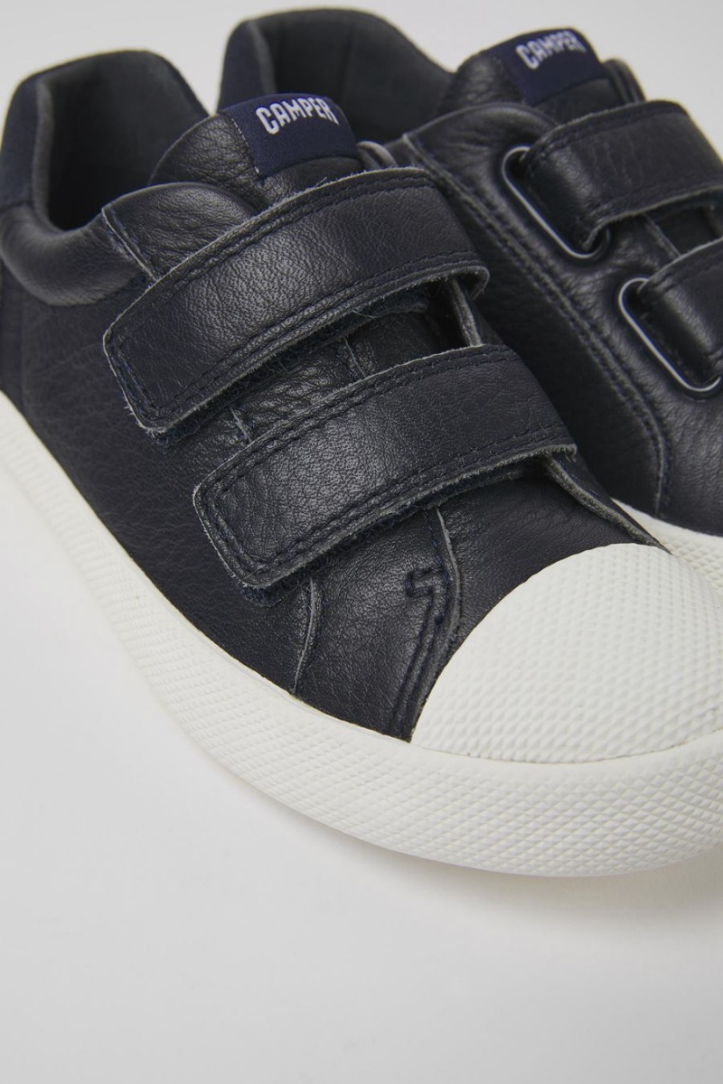 Slip On Camper Pursuit Cuero Niño Azules | UAWEL-8042