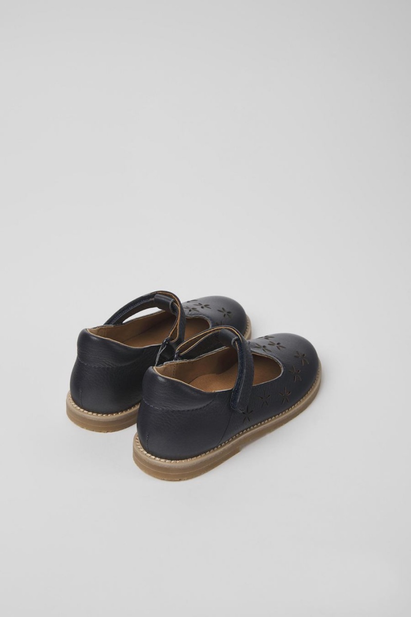 Slip On Camper Savina Cuero Niña Azul Marino | FHGOL-4126