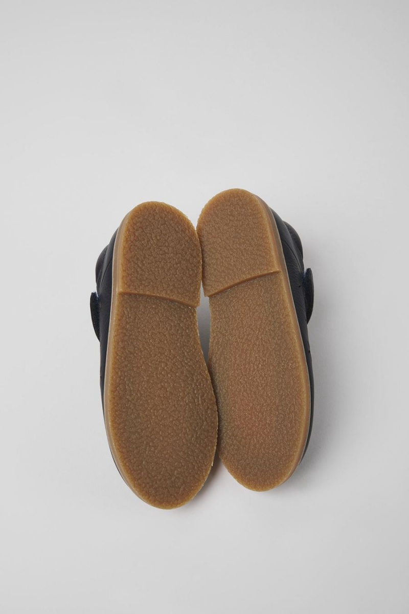 Slip On Camper Savina Cuero Niña Azul Marino | FHGOL-4126