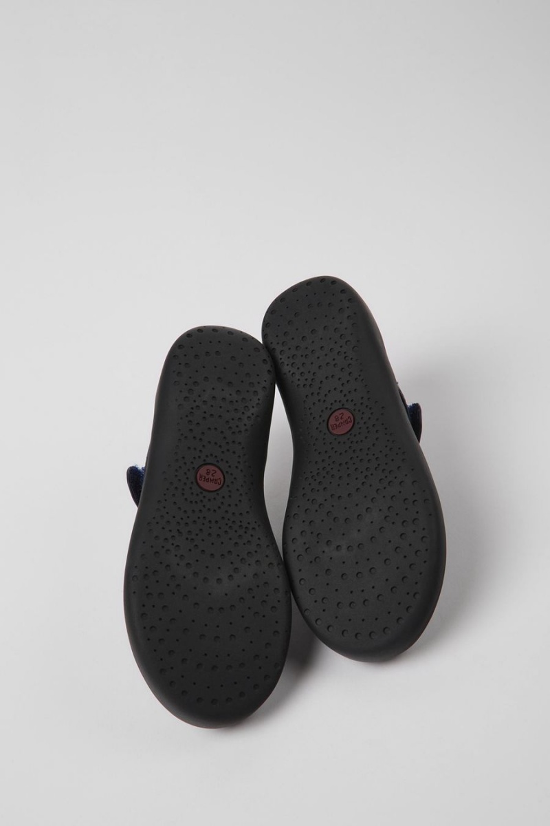 Slip On Camper Spiral Comet Cuero Niña Azul Marino | LKJSW-6903