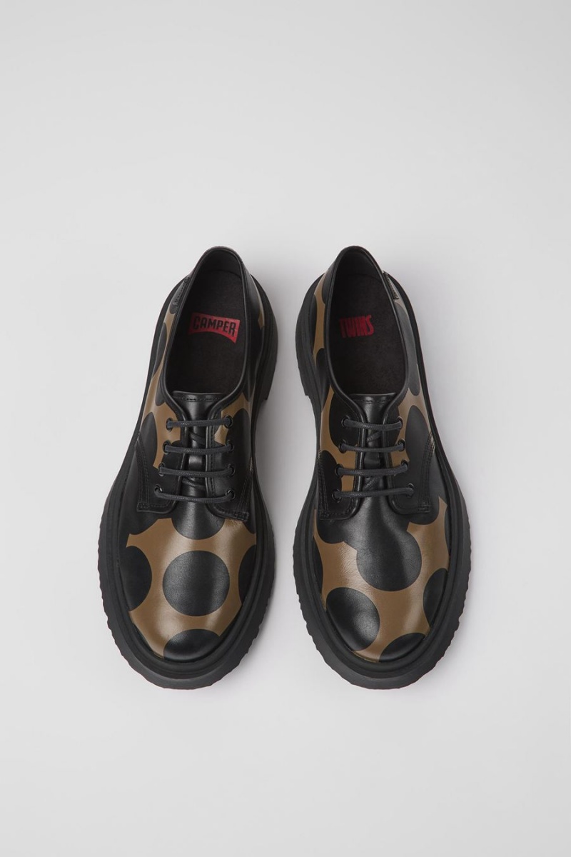 Slip On Camper Twins Cuero Hombre Negras | DYAOB-4692