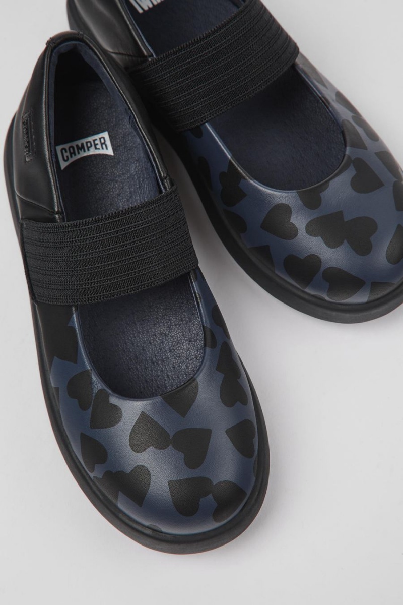 Slip On Camper Twins Cuero Mary Jane Niña Negras | YQVJK-5930
