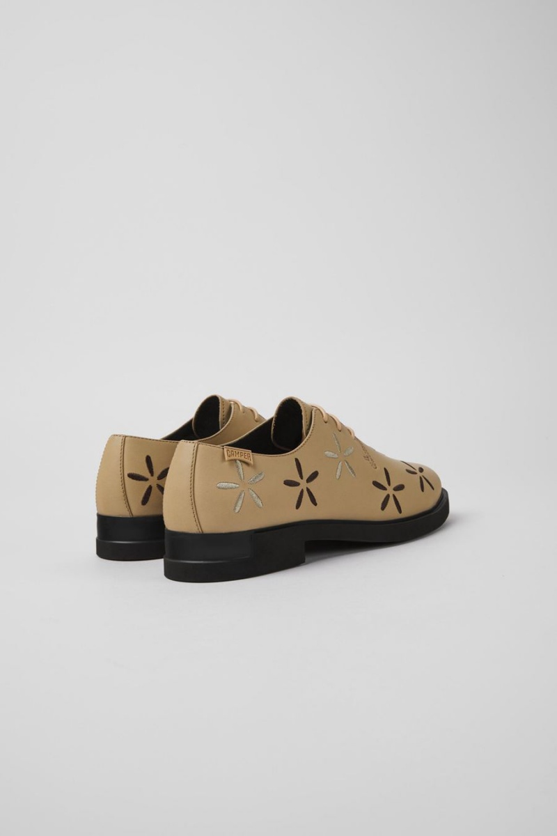 Slip On Camper Twins Cuero Mujer Beige | UPSCT-3495
