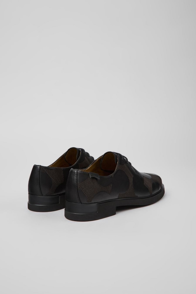 Slip On Camper Twins Cuero Mujer Negras | XYNWF-4079