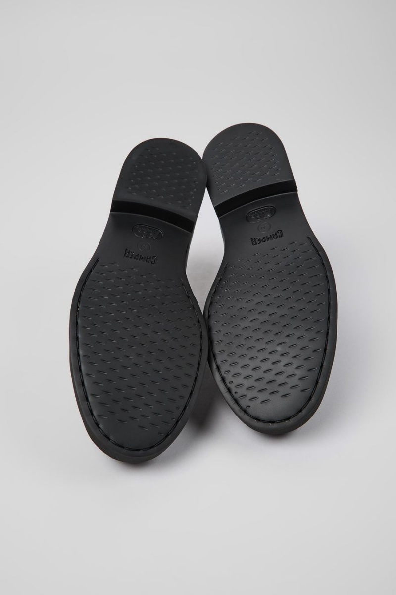Slip On Camper Twins Cuero Mujer Negras | XYNWF-4079