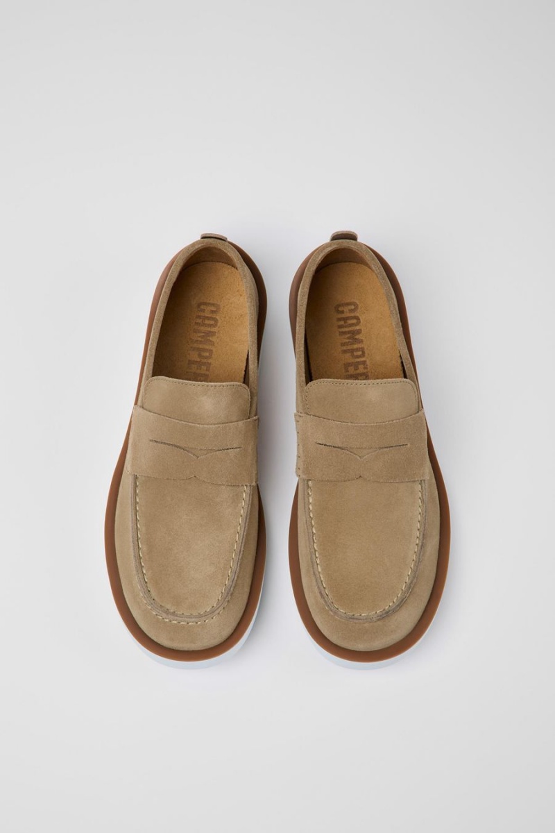 Slip On Camper Wagon Nubuck Hombre Beige | QZKSW-2149