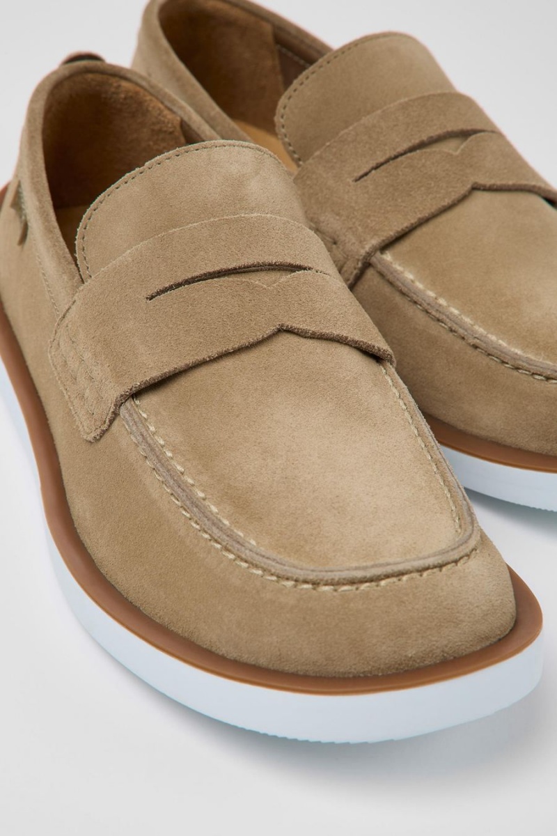 Slip On Camper Wagon Nubuck Hombre Beige | QZKSW-2149