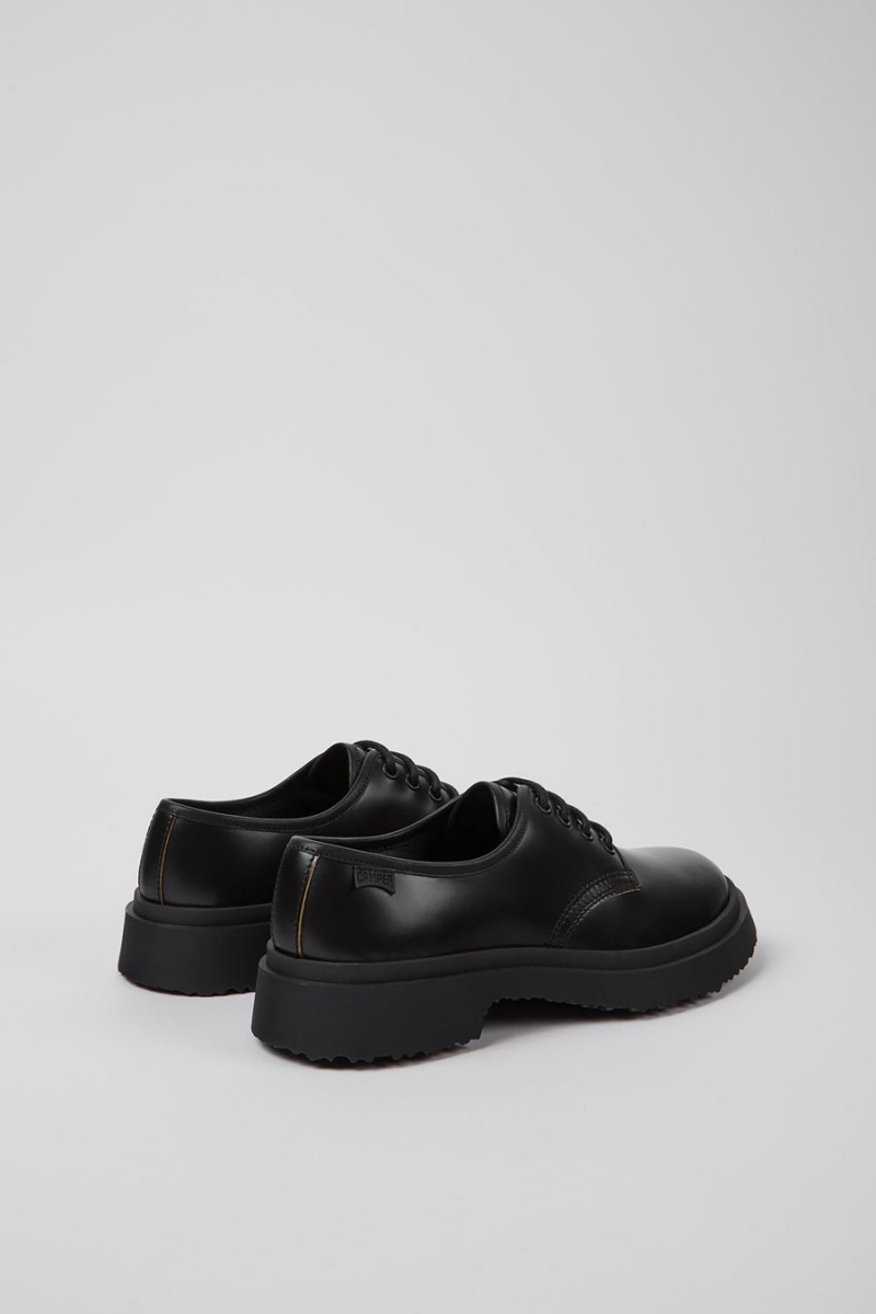 Slip On Camper Walden Cuero Encaje up Mujer Negras | SEWYZ-7653