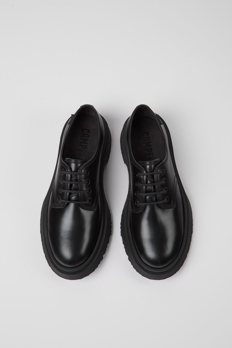 Slip On Camper Walden Cuero Encaje up Mujer Negras | SEWYZ-7653