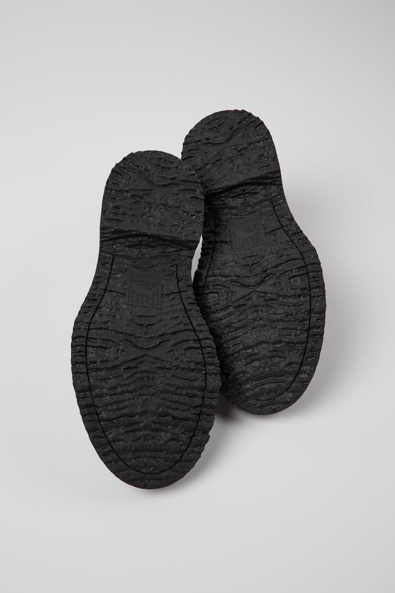 Slip On Camper Walden Cuero Encaje up Mujer Negras | SEWYZ-7653