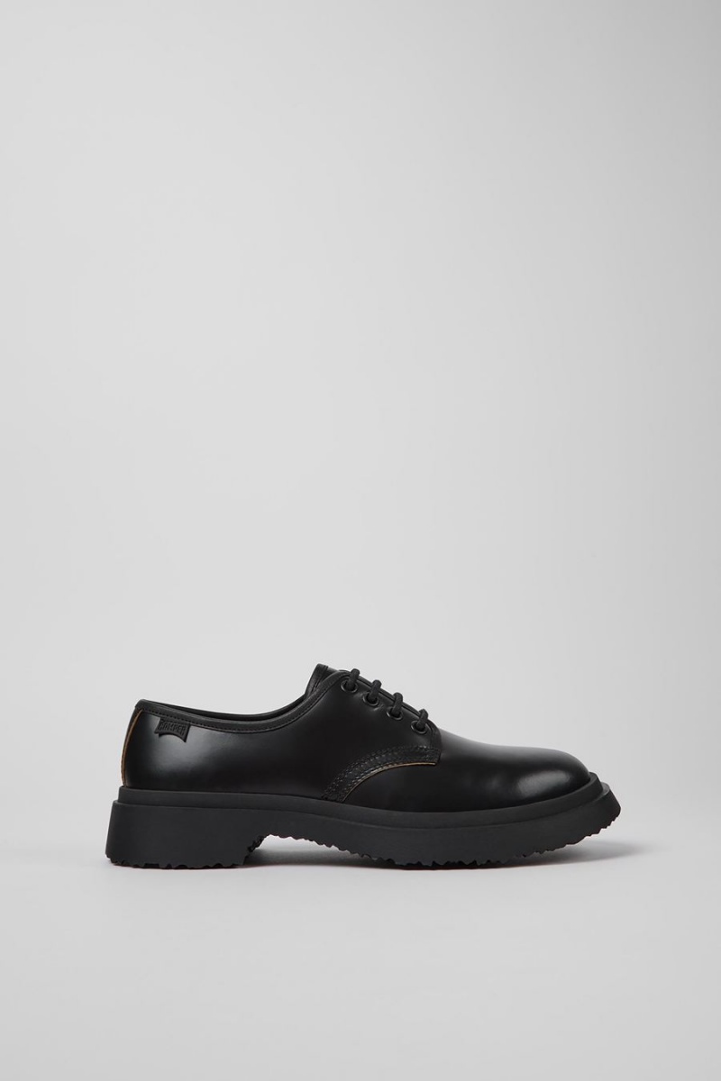 Slip On Camper Walden Cuero Encaje up Mujer Negras | SEWYZ-7653