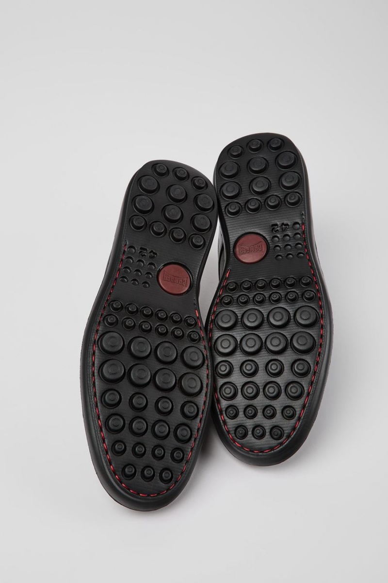 Zapatillas Camper Atom Trabajo Cuero Blucher Hombre Negras | UYDGL-8405