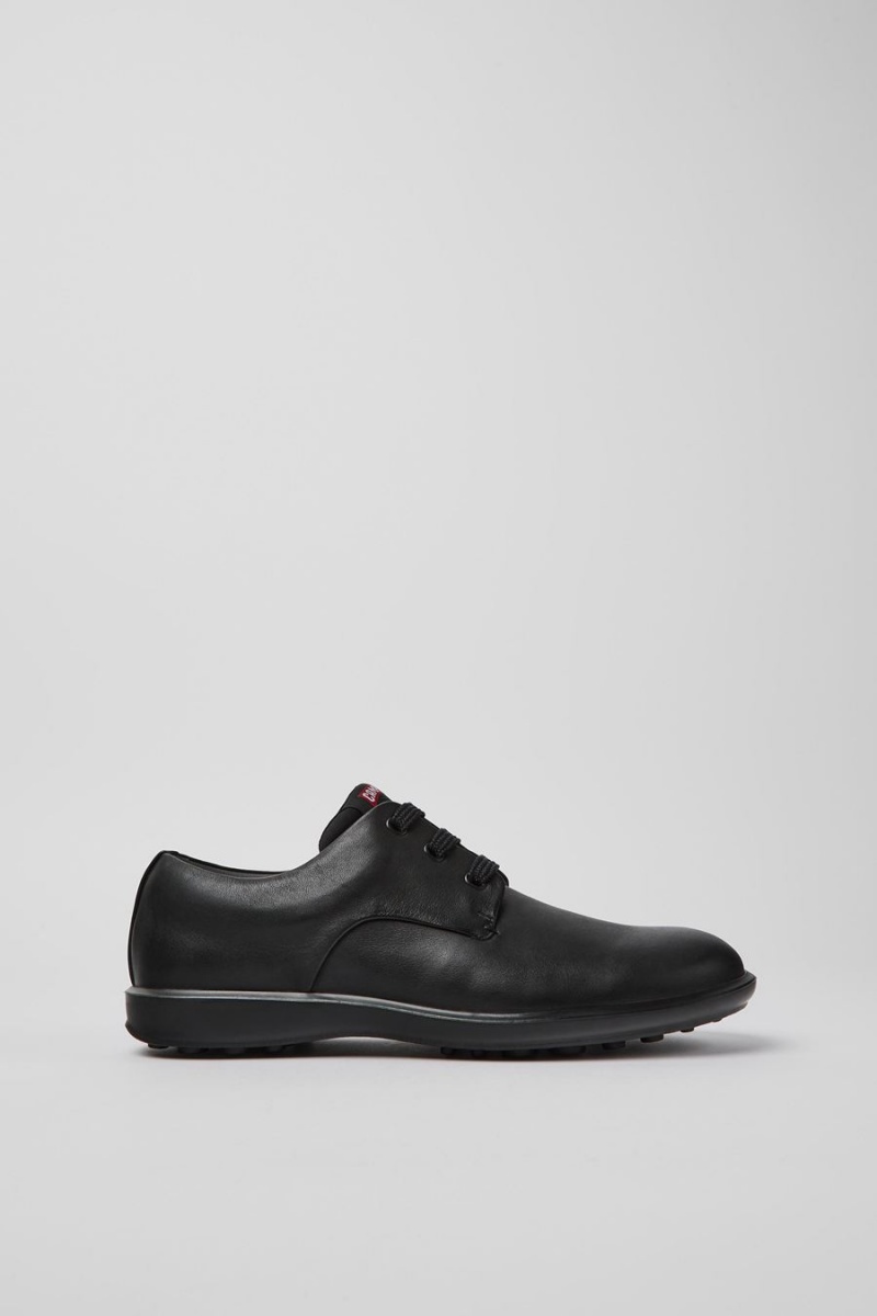 Zapatillas Camper Atom Trabajo Cuero Blucher Hombre Negras | UYDGL-8405
