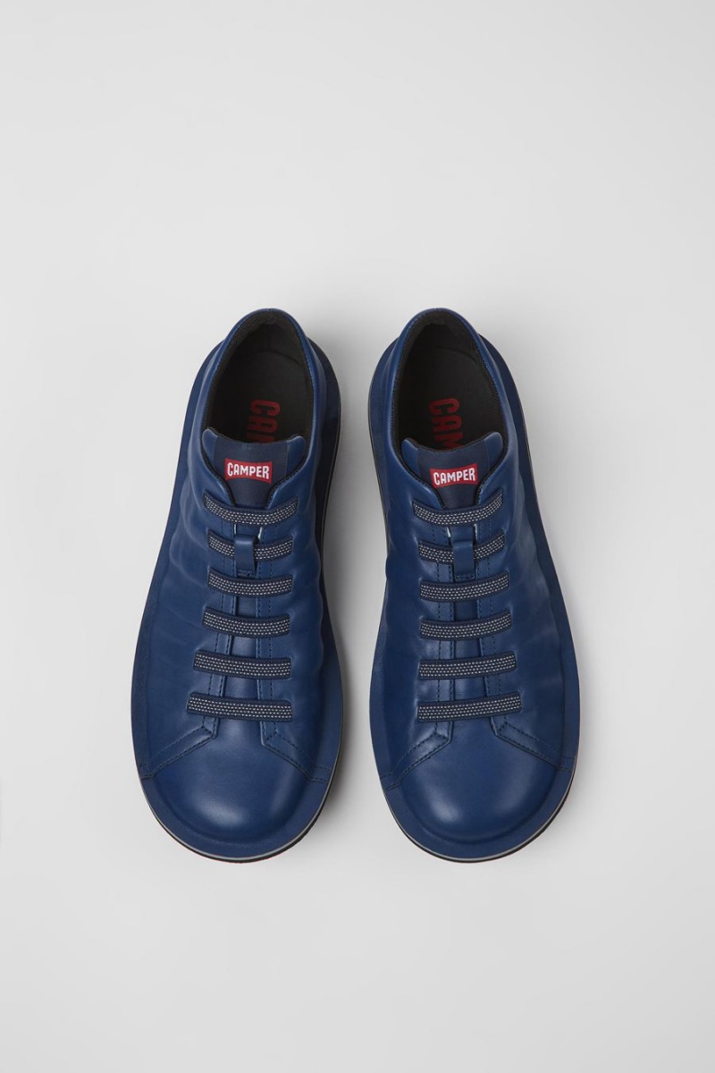 Zapatillas Camper Beetle Cuero Hombre Azules | JQEUD-2513