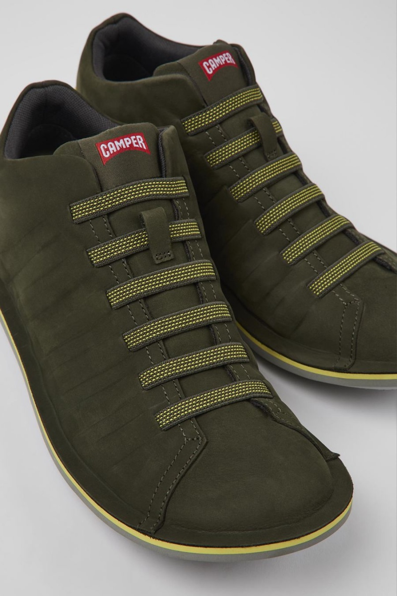 Zapatillas Camper Beetle Nubuck Hombre Verde | YUGKV-1837
