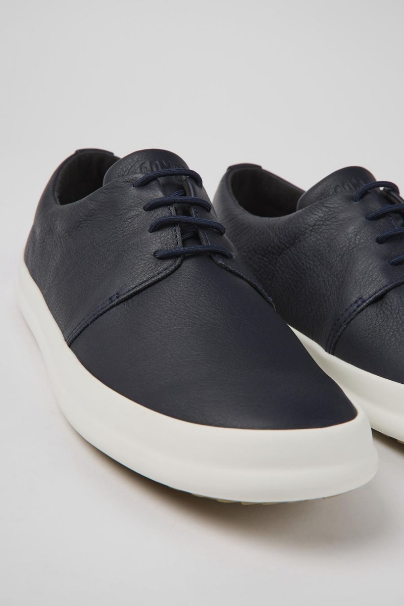 Zapatillas Camper Chasis Cuero Hombre Azules | CSBVK-9348