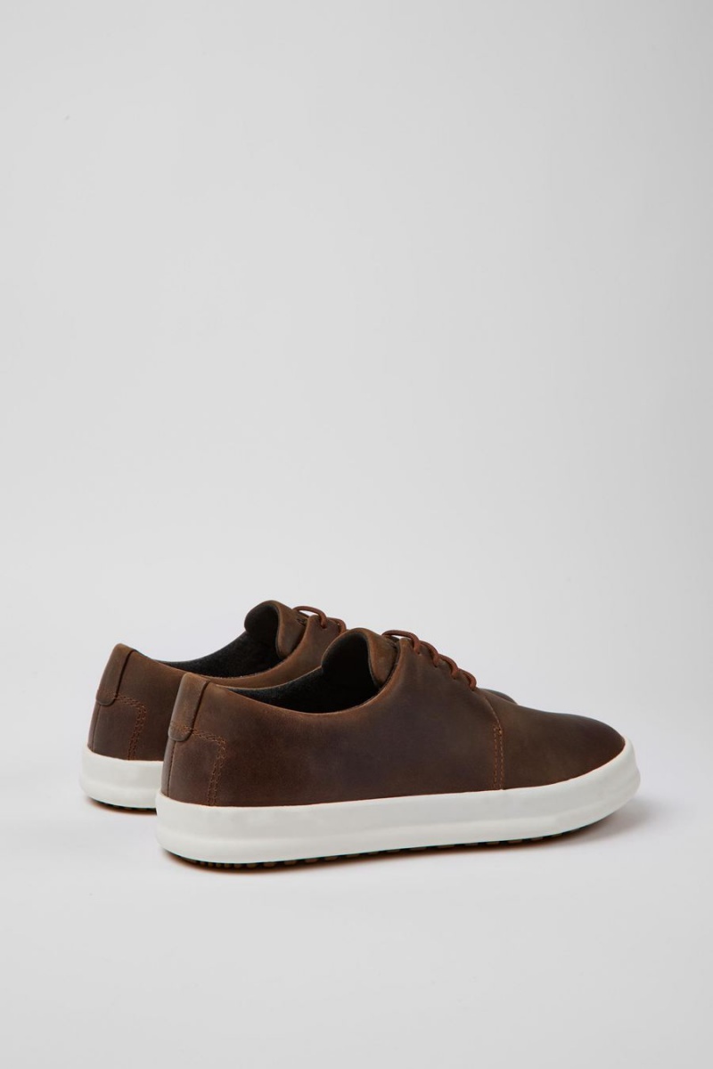 Zapatillas Camper Chasis Cuero Hombre Marrones | UDOEZ-5769