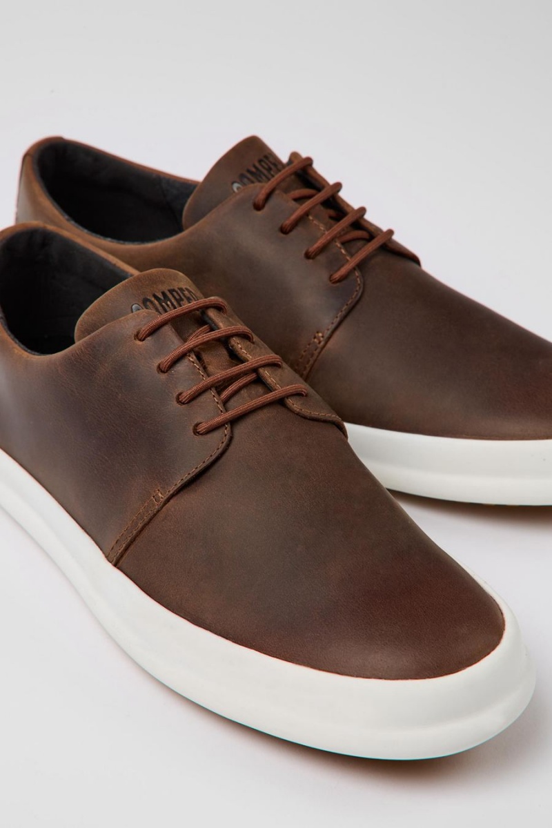 Zapatillas Camper Chasis Cuero Hombre Marrones | UDOEZ-5769