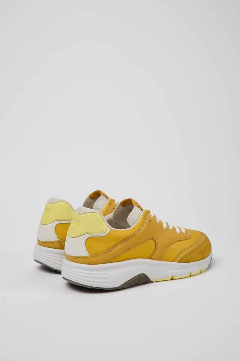 Zapatillas Camper Drift Textil Cuero Hombre Amarillo | NWTMC-4902