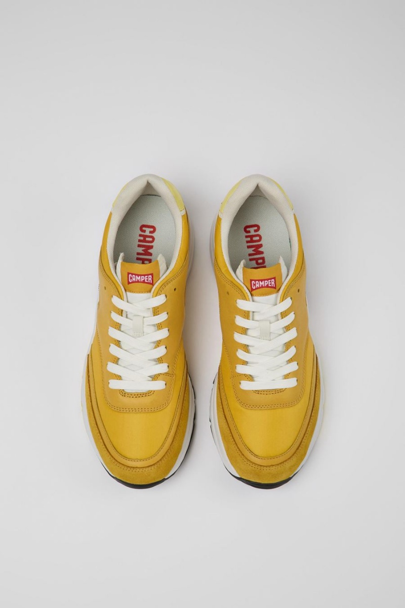 Zapatillas Camper Drift Textil Cuero Hombre Amarillo | NWTMC-4902