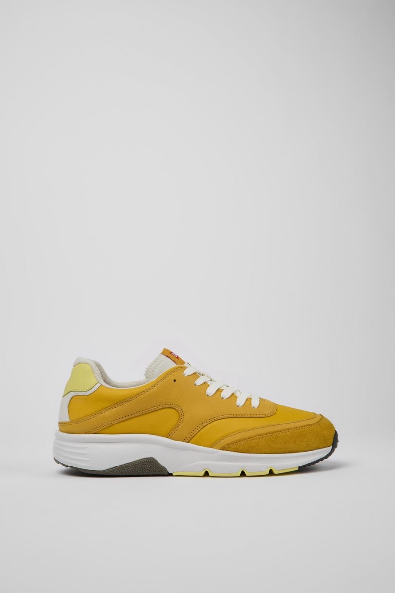 Zapatillas Camper Drift Textil Cuero Hombre Amarillo | NWTMC-4902