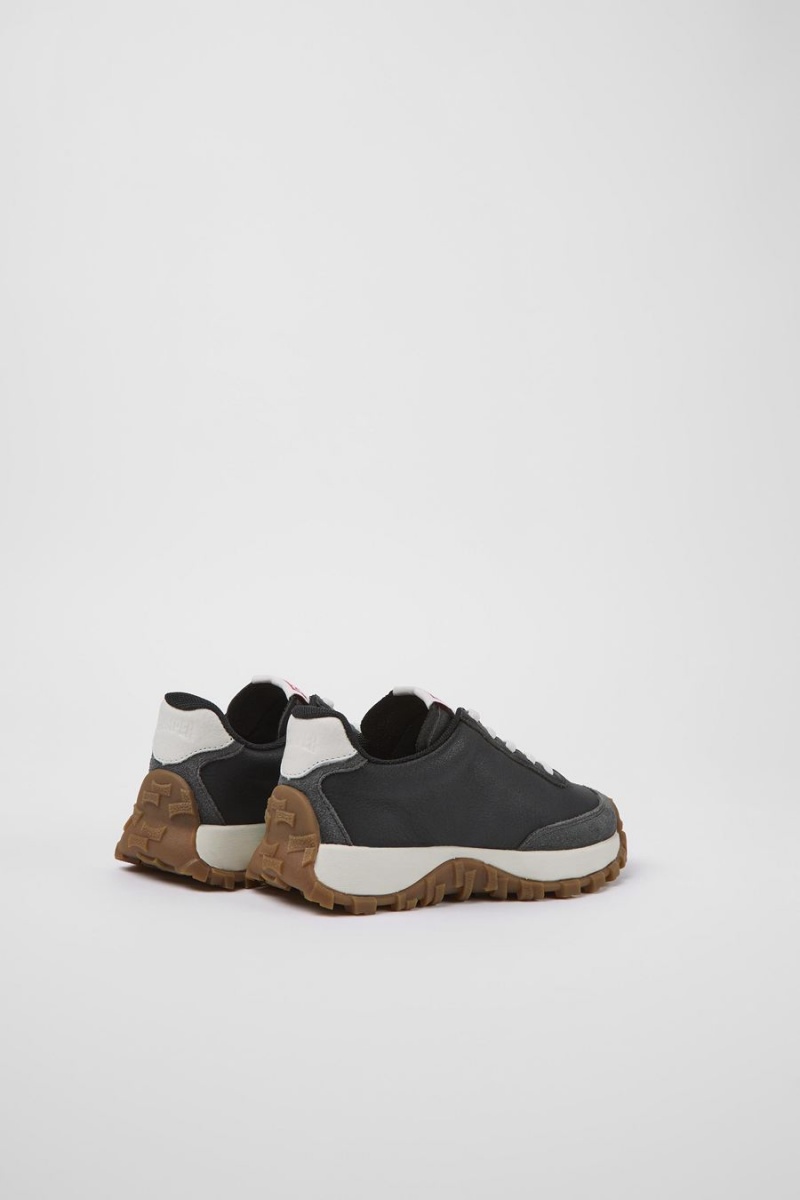 Zapatillas Camper Drift Trail Cuero Nubuck Niño Negras | KYROW-6253