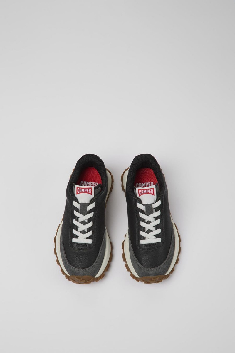 Zapatillas Camper Drift Trail Cuero Nubuck Niño Negras | KYROW-6253