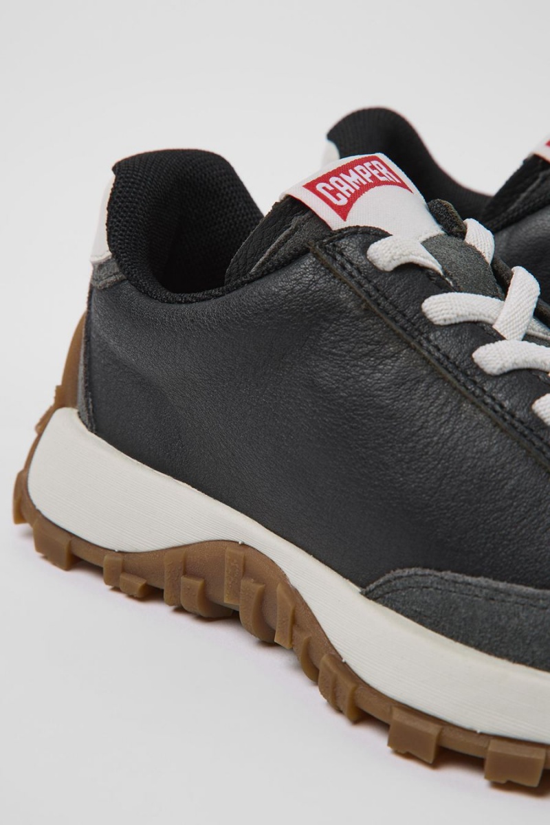 Zapatillas Camper Drift Trail Cuero Nubuck Niño Negras | KYROW-6253