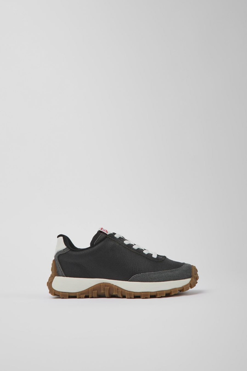 Zapatillas Camper Drift Trail Cuero Nubuck Niño Negras | KYROW-6253