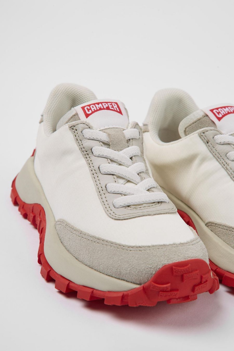 Zapatillas Camper Drift Trail Textil Cuero Niña Blancas | XQRVL-7192